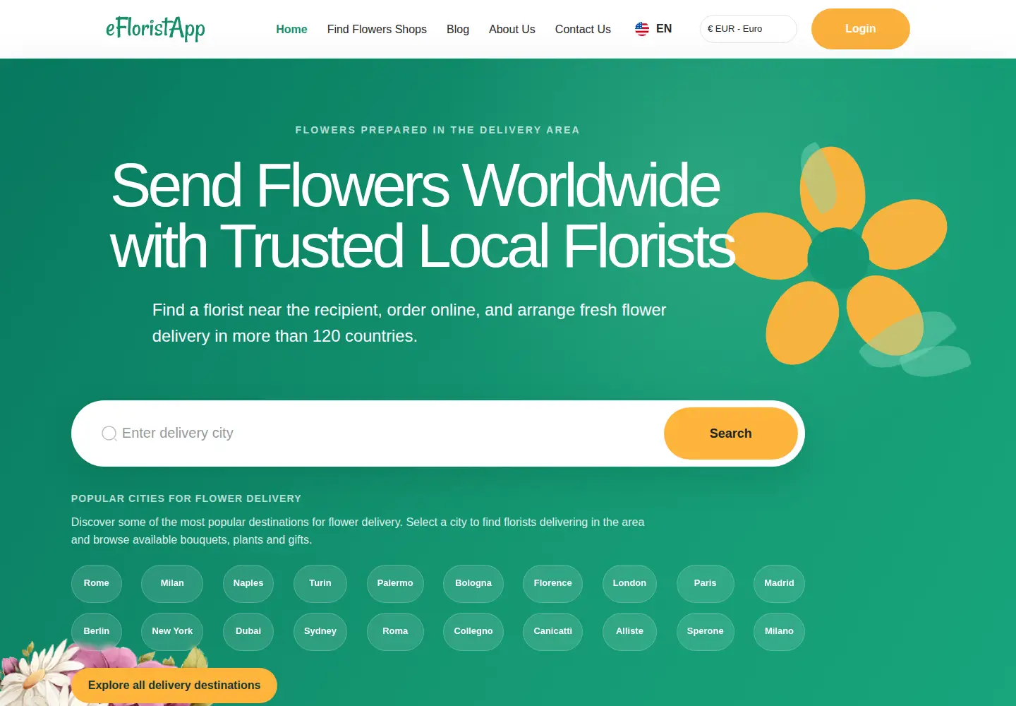 Screenshot of efloristapp.com