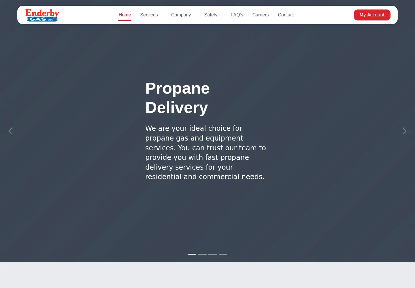 Screenshot of enderbygas.com