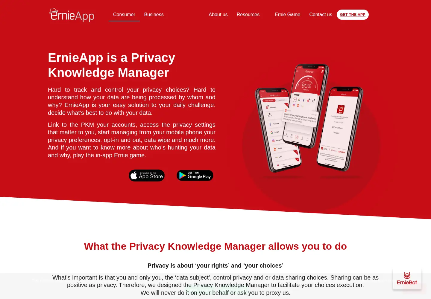 Screenshot of ernieapp.com