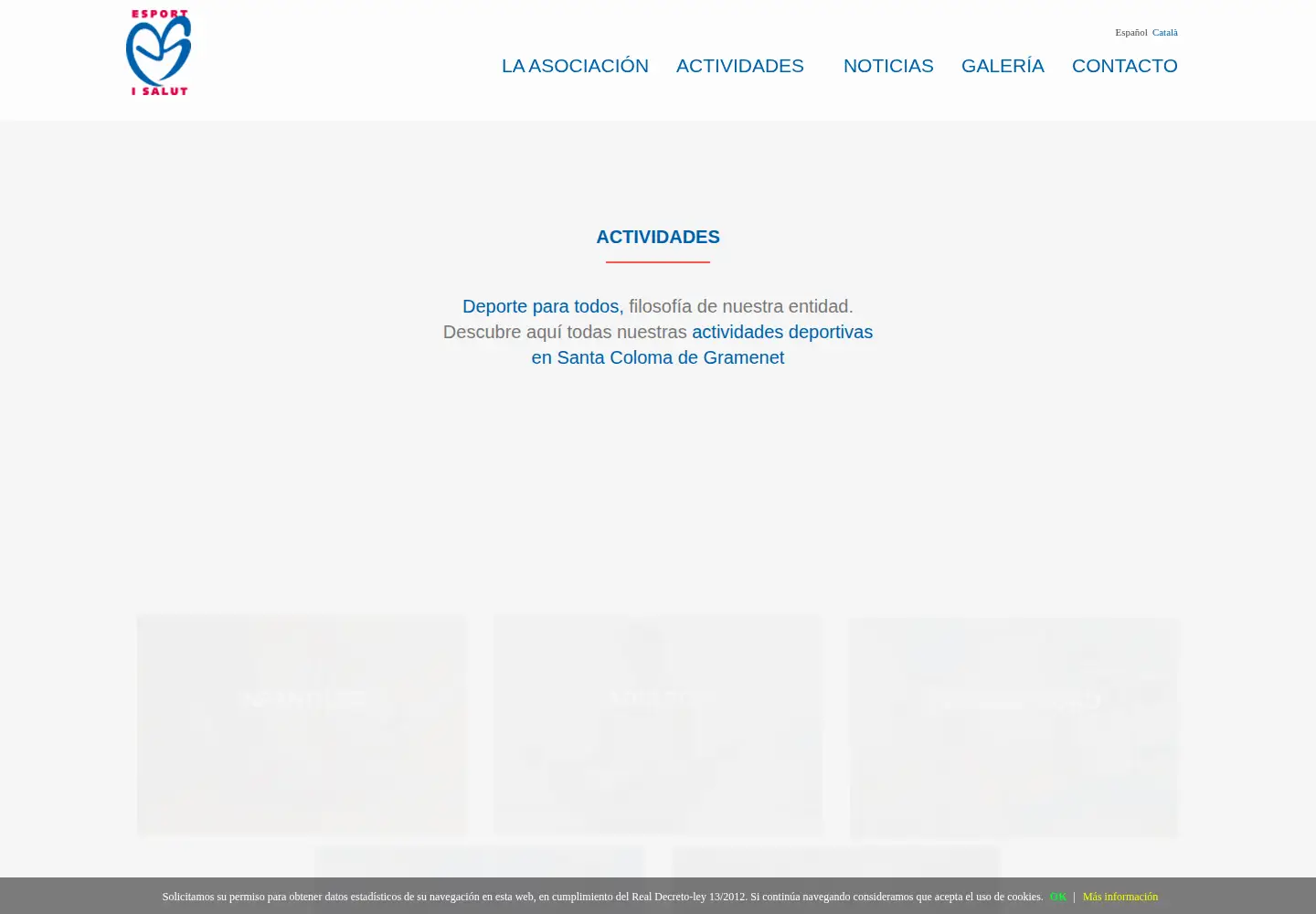 Captured homepage of esportisalut.com in the current scan