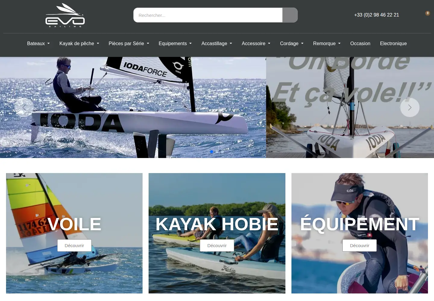 Screenshot of evosailing.com