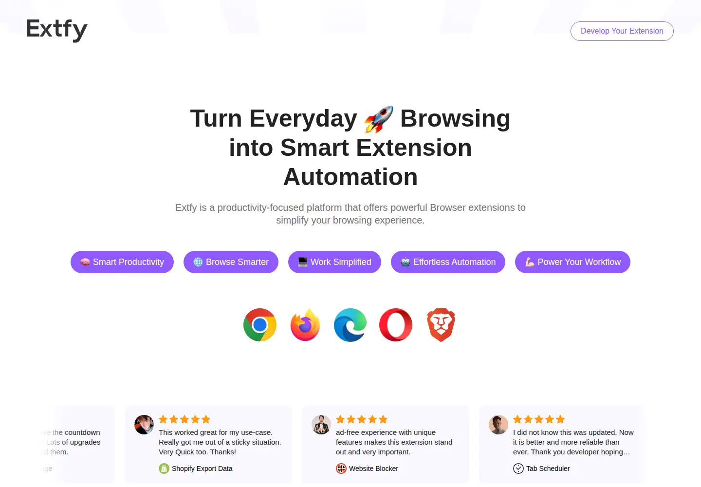 Screenshot of extfy.com