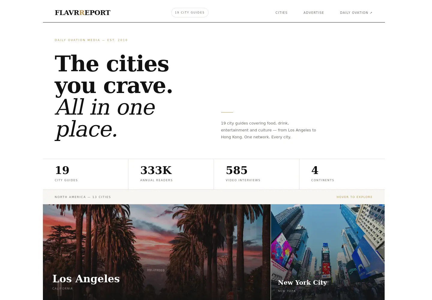 Screenshot of flavrreport.com