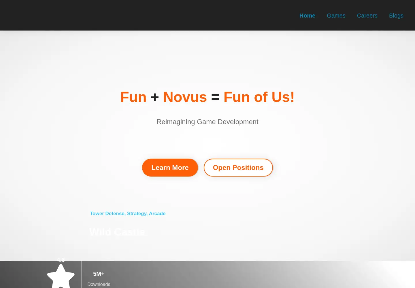 Captured homepage of funovus.com in the current scan