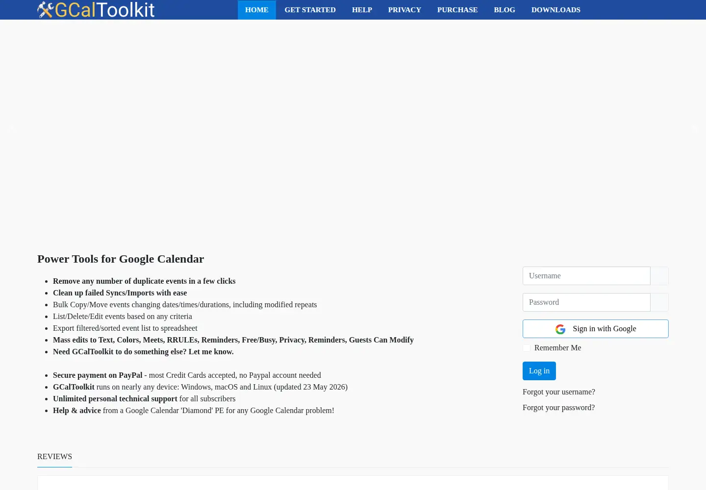 Screenshot of gcaltoolkit.com