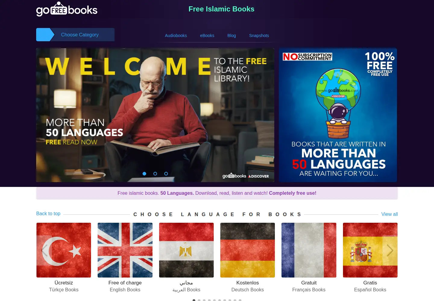 Screenshot of gofreebooks.com