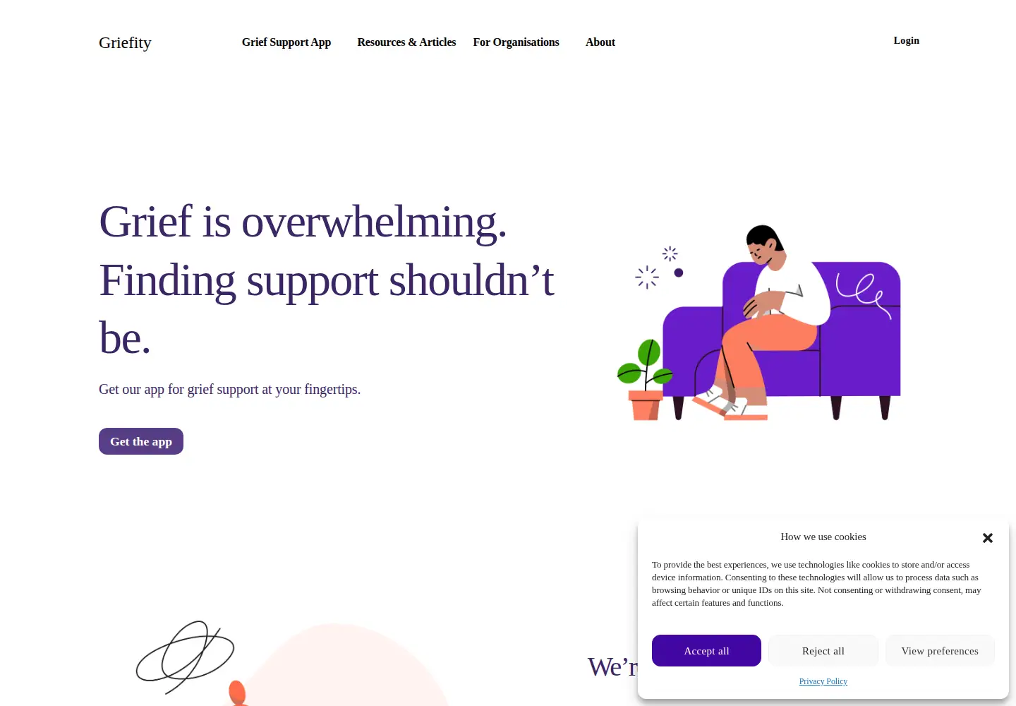 Captured homepage of griefity.com in the current scan