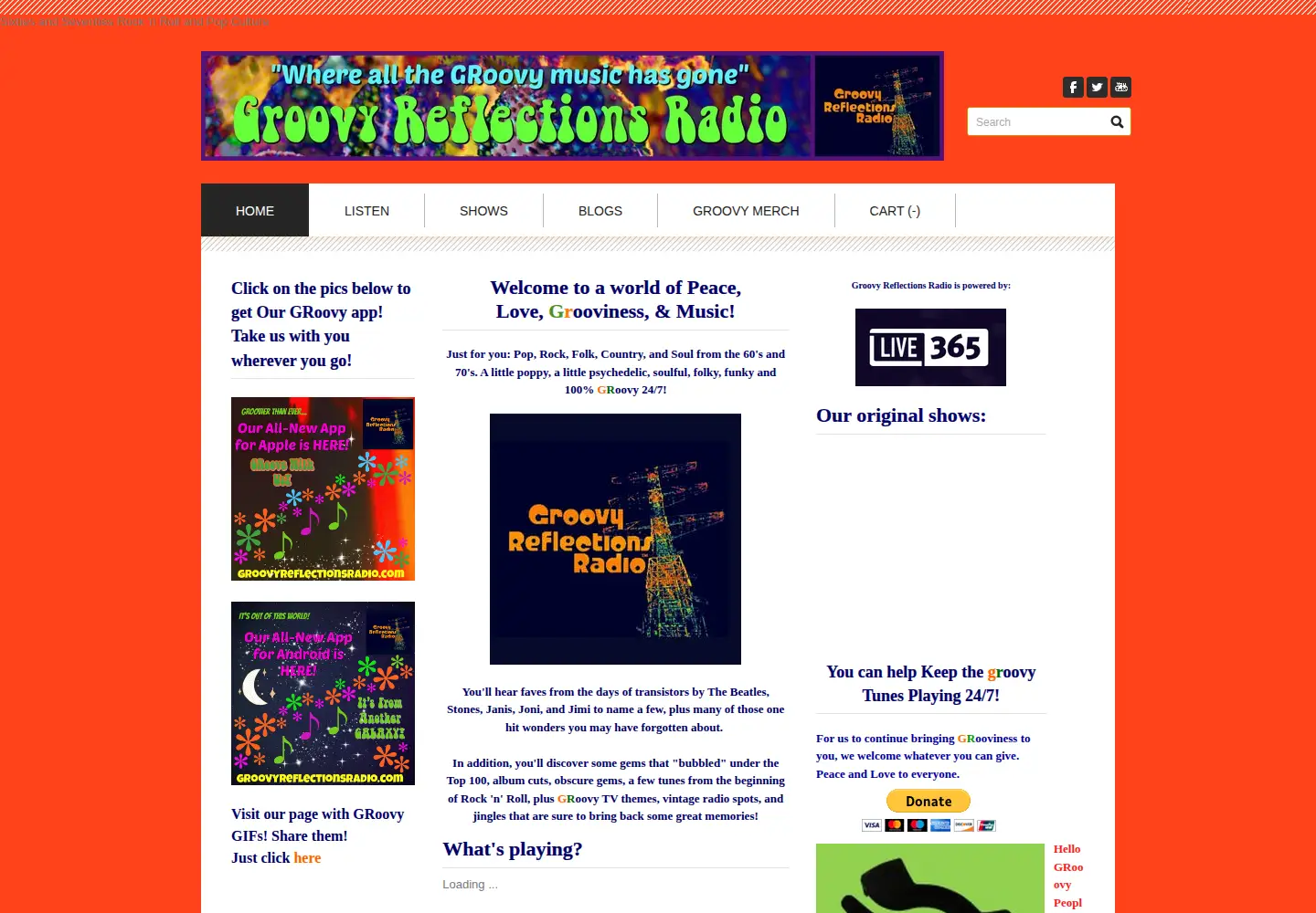 Screenshot of groovyreflectionsradio.com