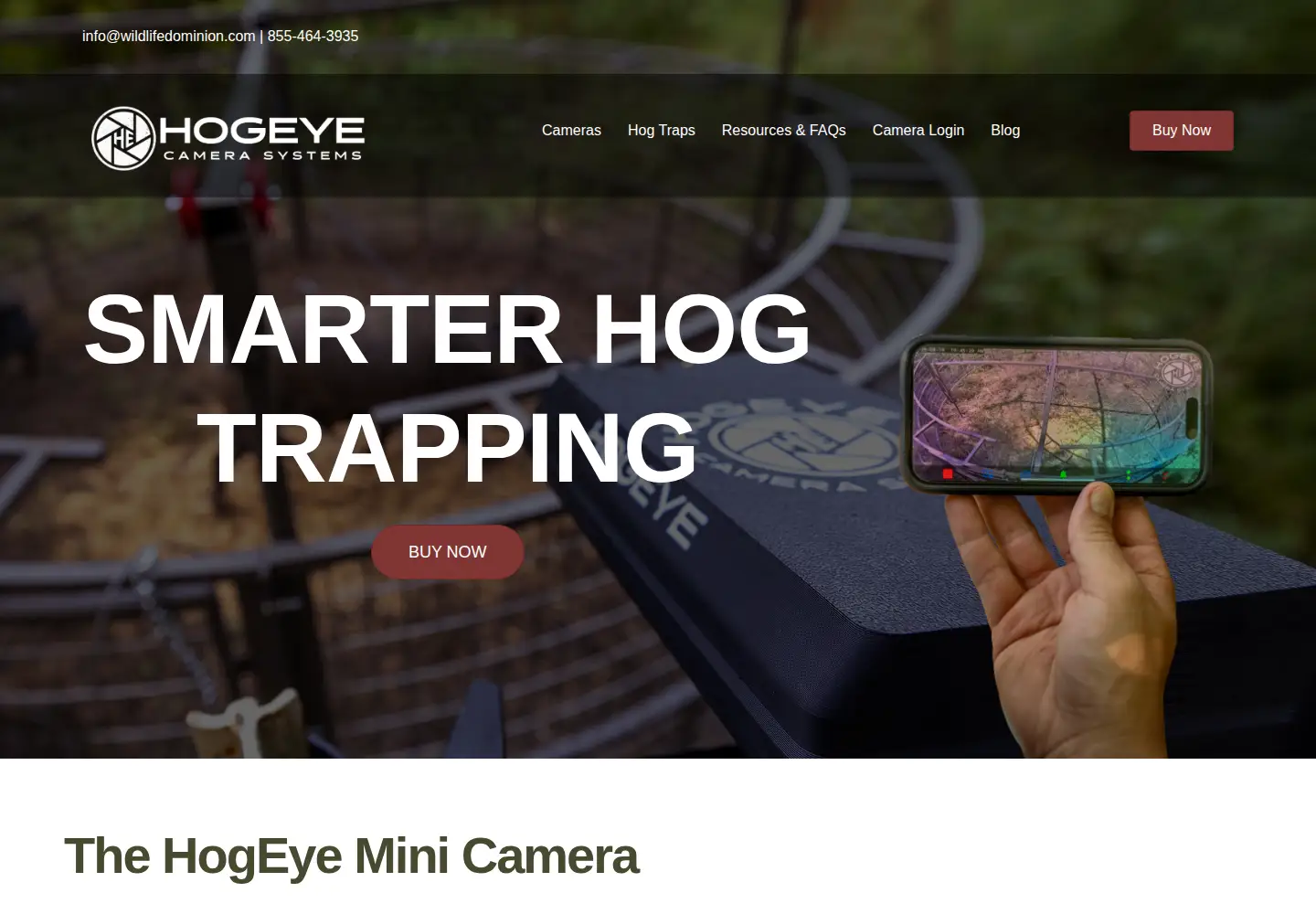 Captured homepage of hogeyecameras.com in the current scan