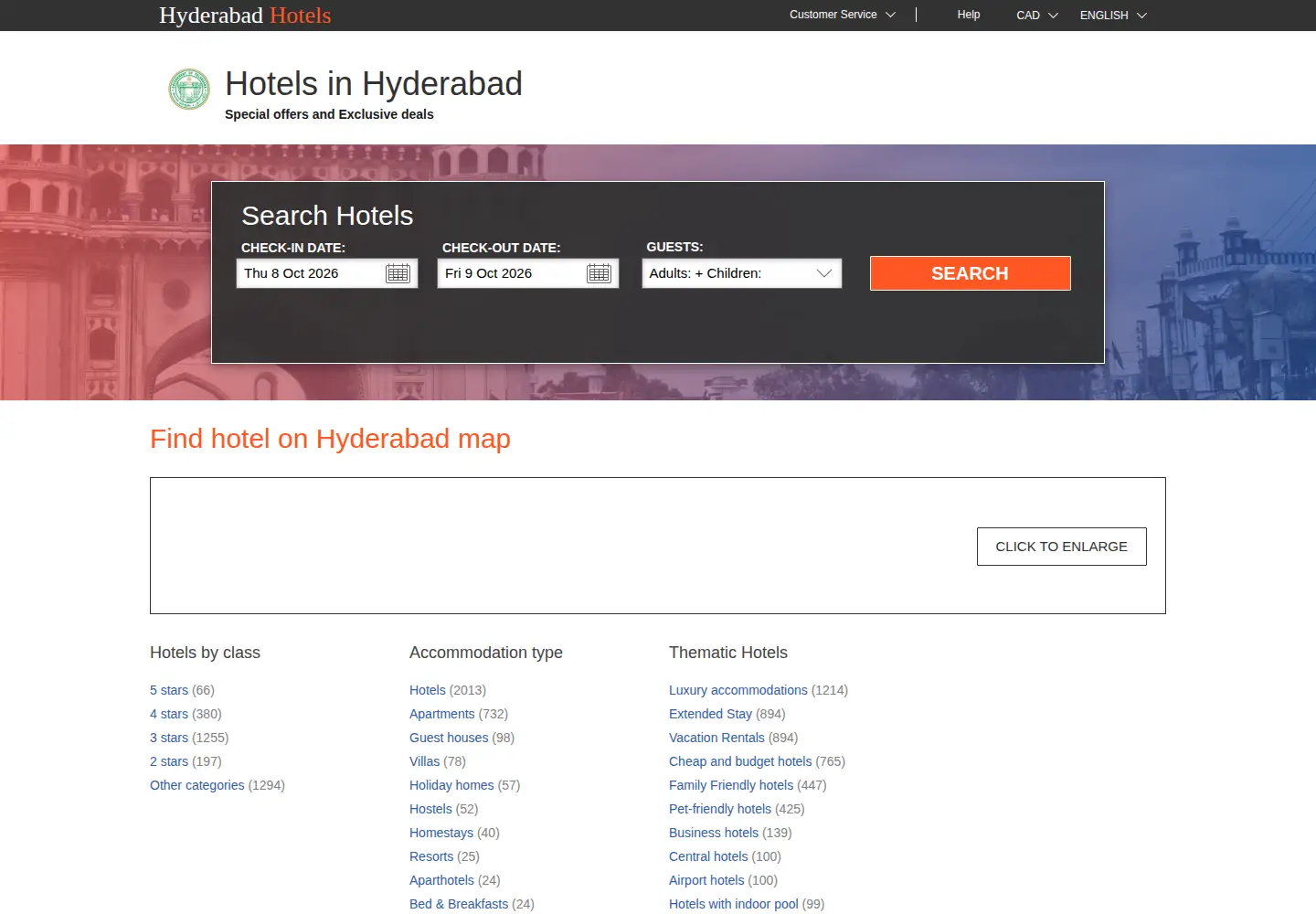 Screenshot of hyderabad-hotel.com