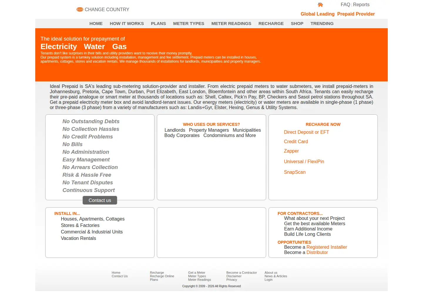 Captured homepage of idealprepaid.com in the current scan