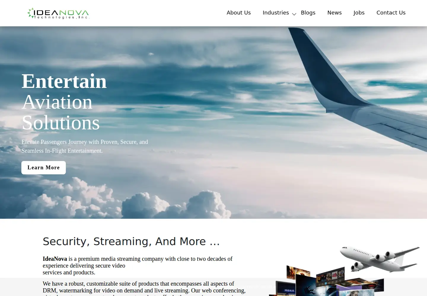 Captured homepage of ideanovatech.com in the current scan