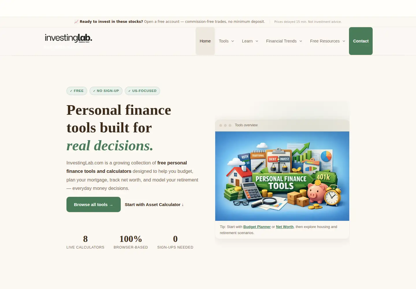 Screenshot of investinglab.com