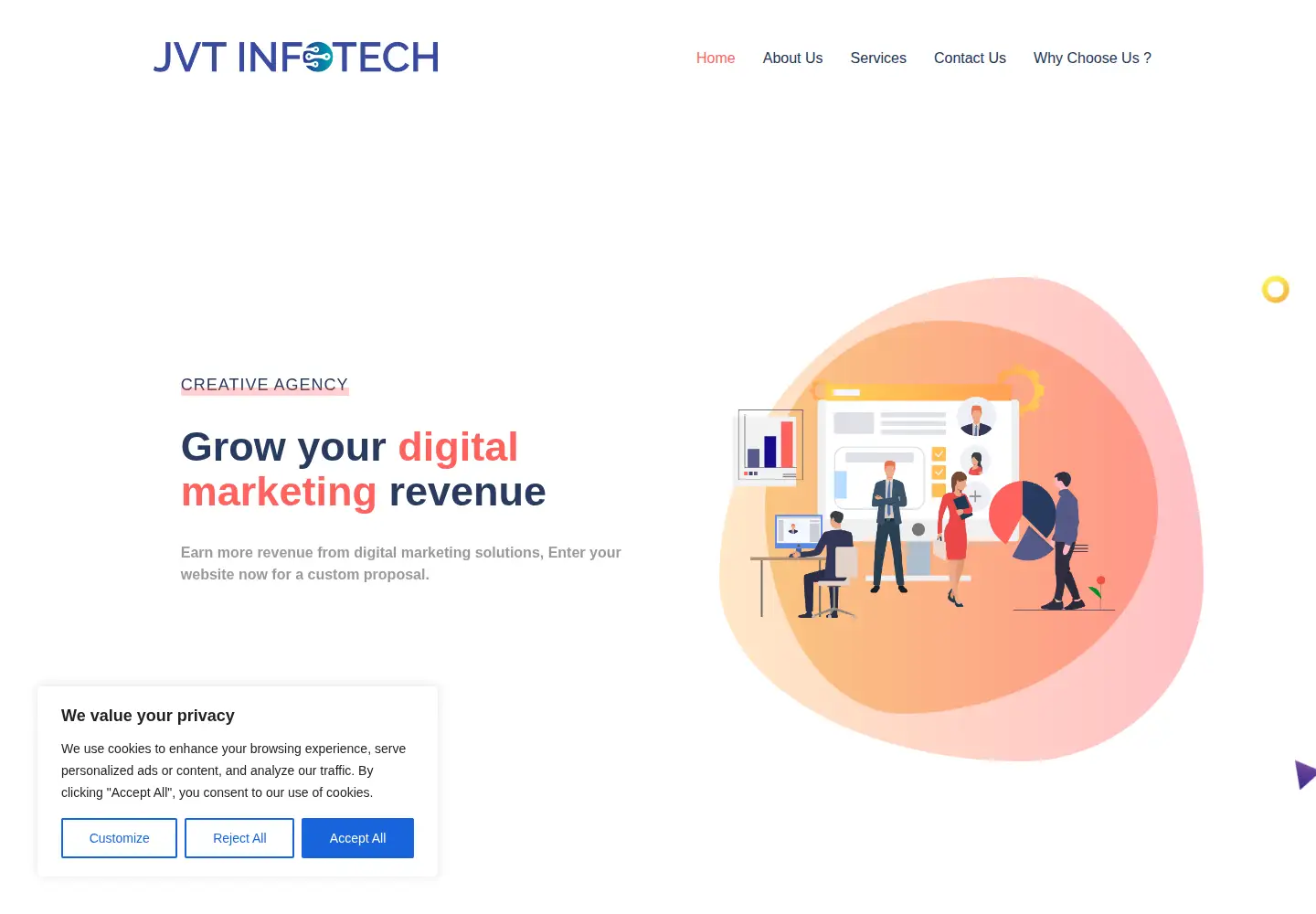 Screenshot of jvtinfotech.com