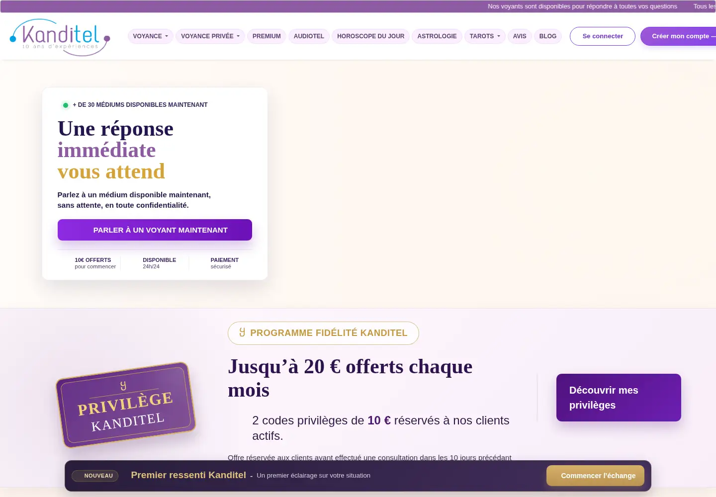 Captured homepage of kanditel.com in the current scan
