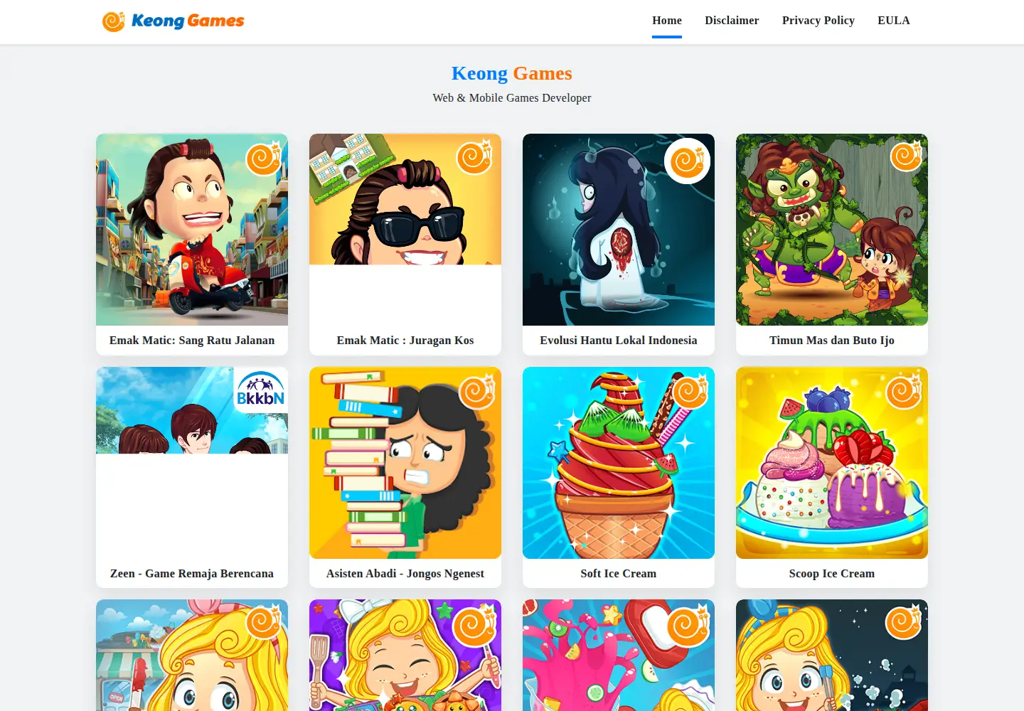 Screenshot of keonggames.com