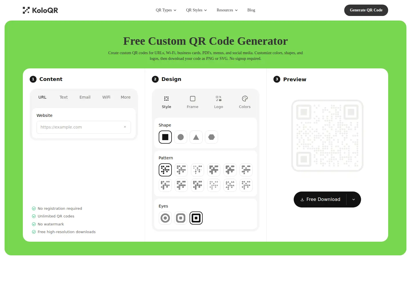 Screenshot of koloqr.com