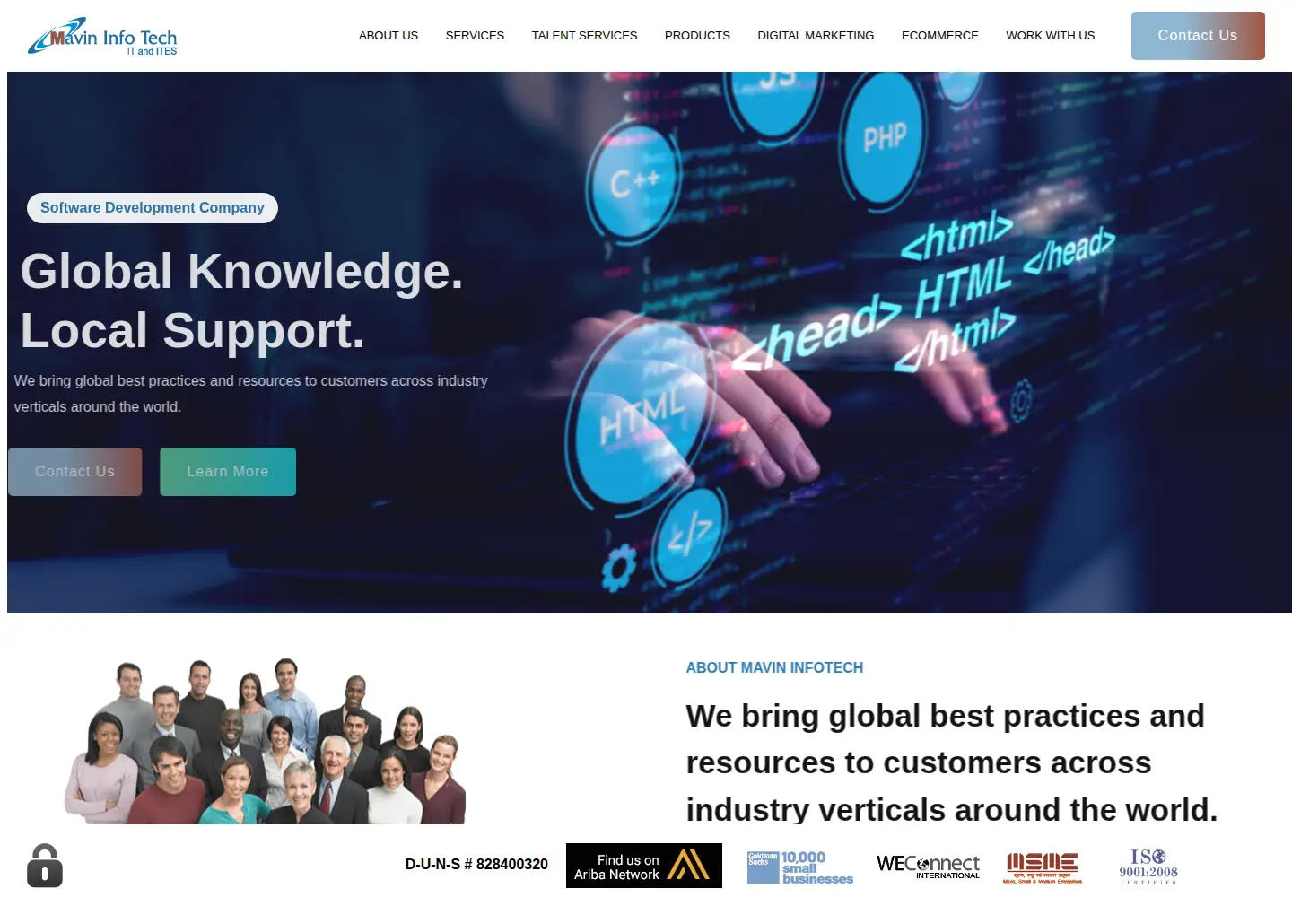 Screenshot of mavininfotech.com