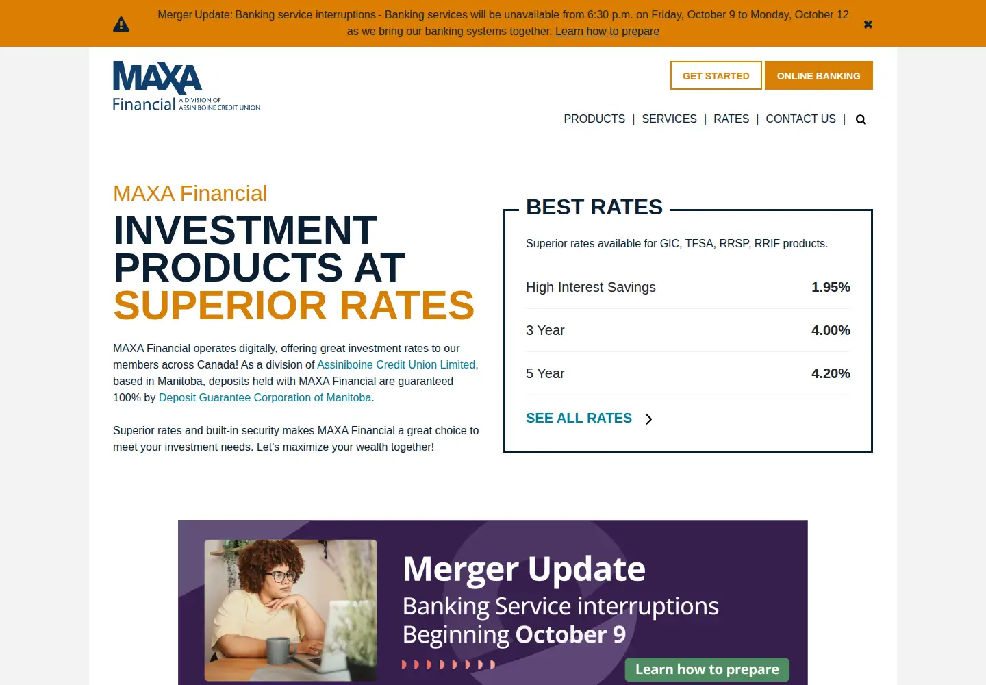 Screenshot of maxafinancial.com