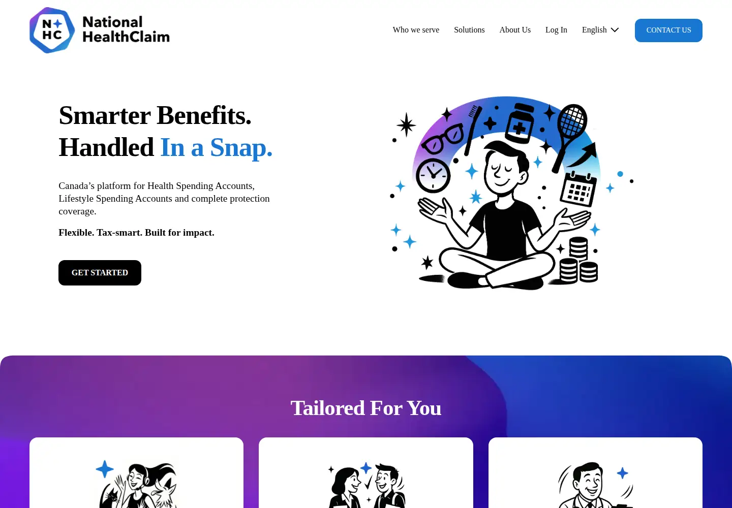 Captured homepage of nationalhealthclaim.com in the current scan