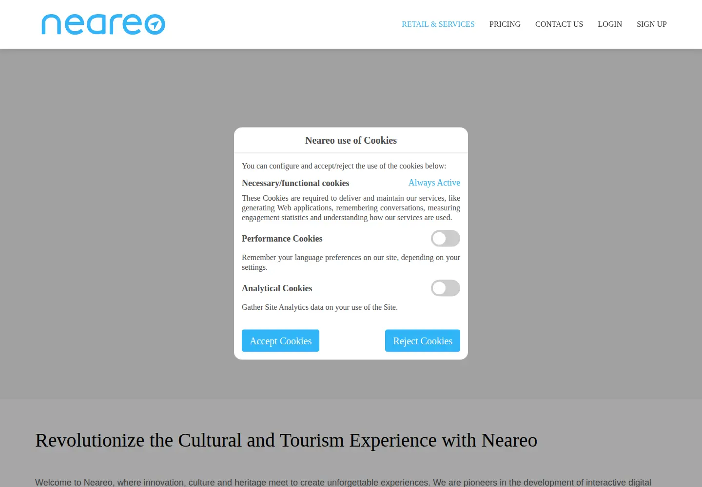 Screenshot of neareo.com