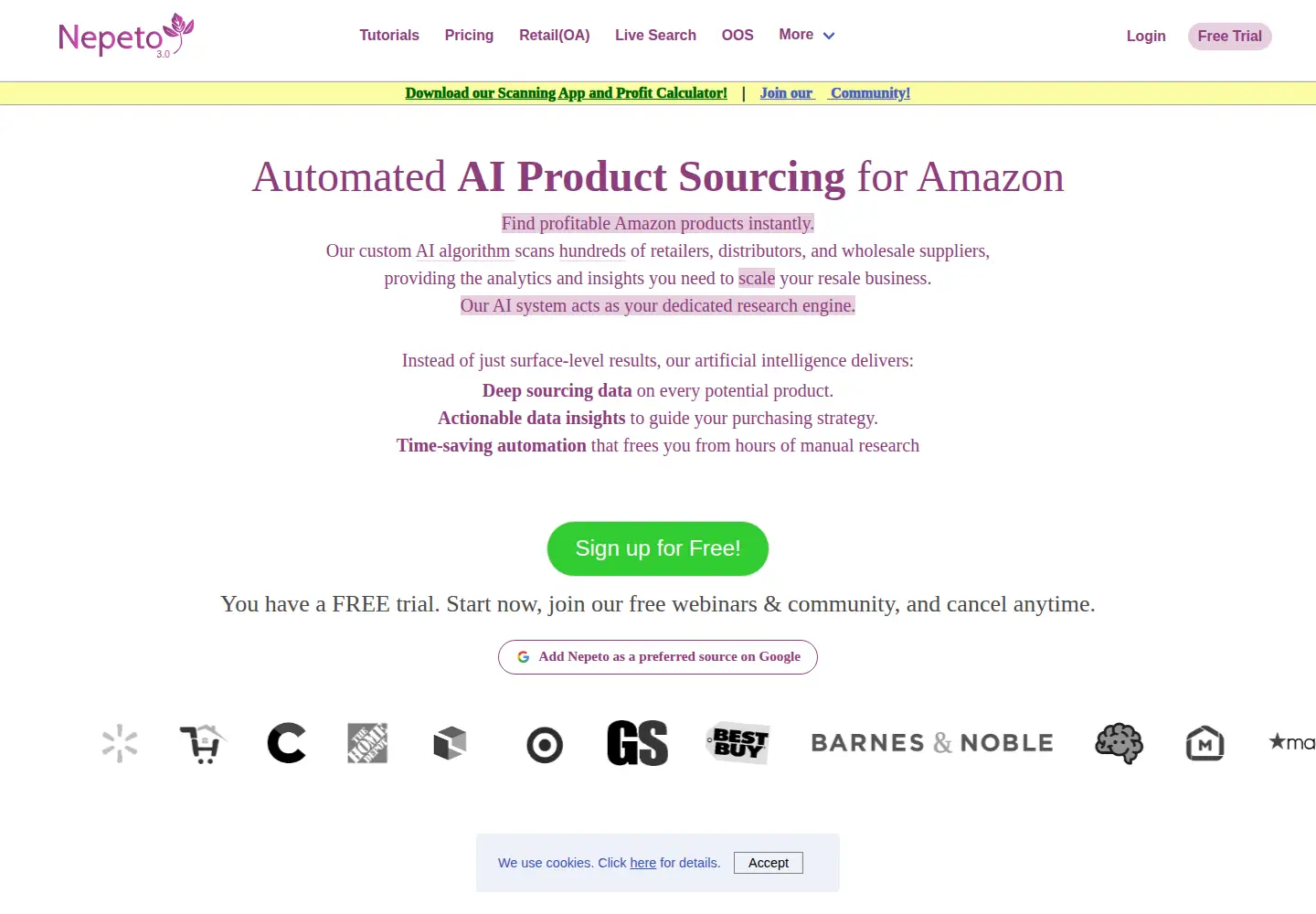 Screenshot of nepeto.com