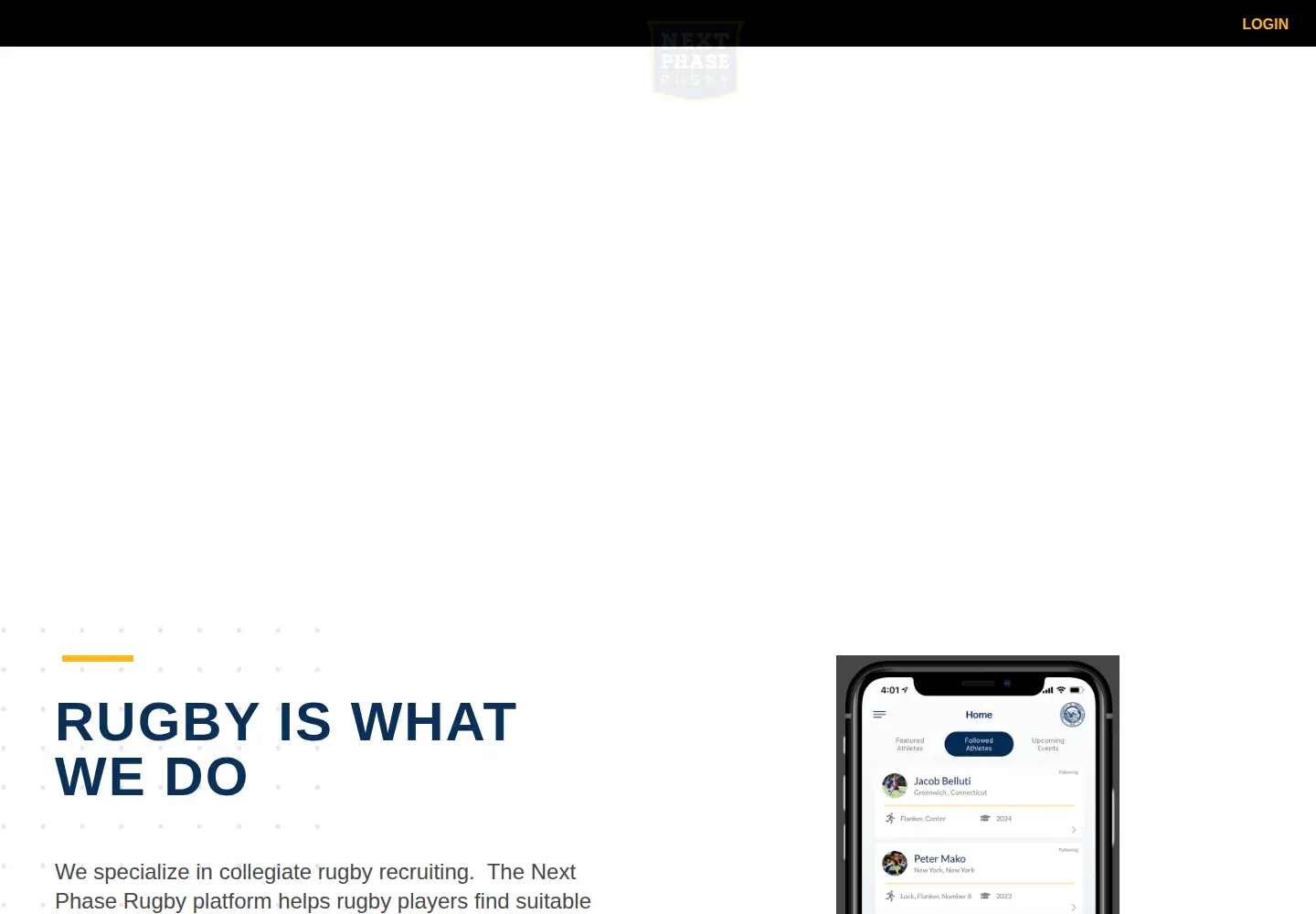 Captured homepage of nextphaserugby.com in the current scan