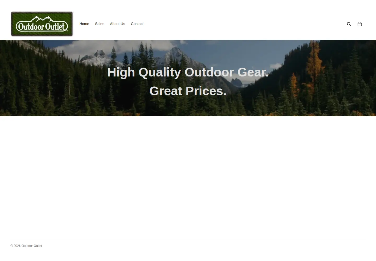 Captured homepage of outdooroutlet.com in the current scan