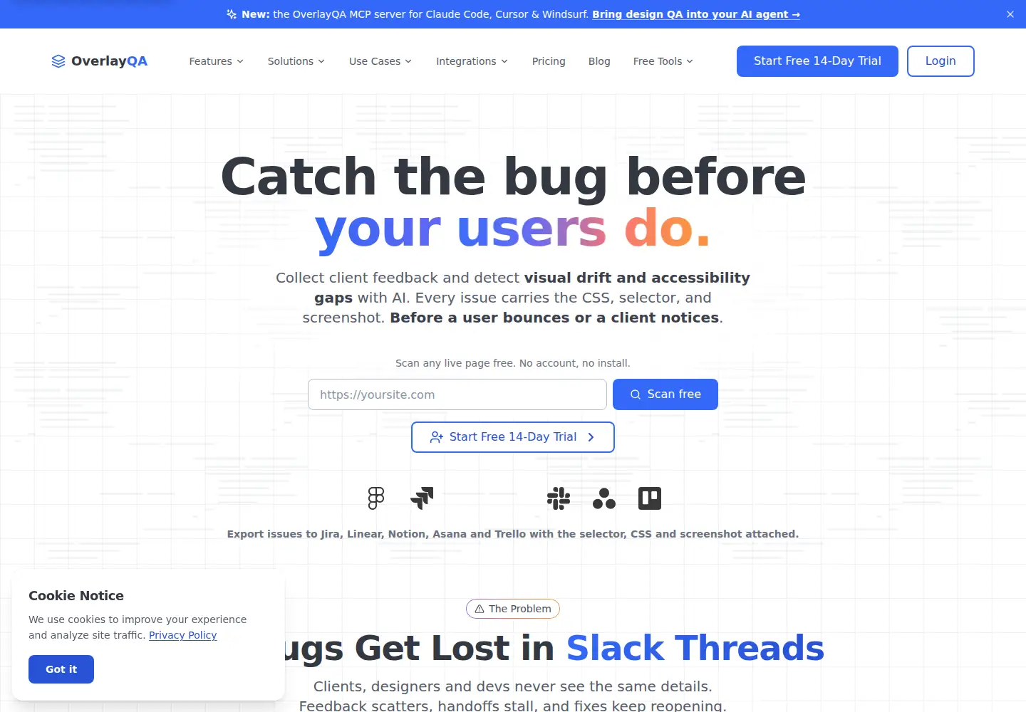 Screenshot of overlayqa.com