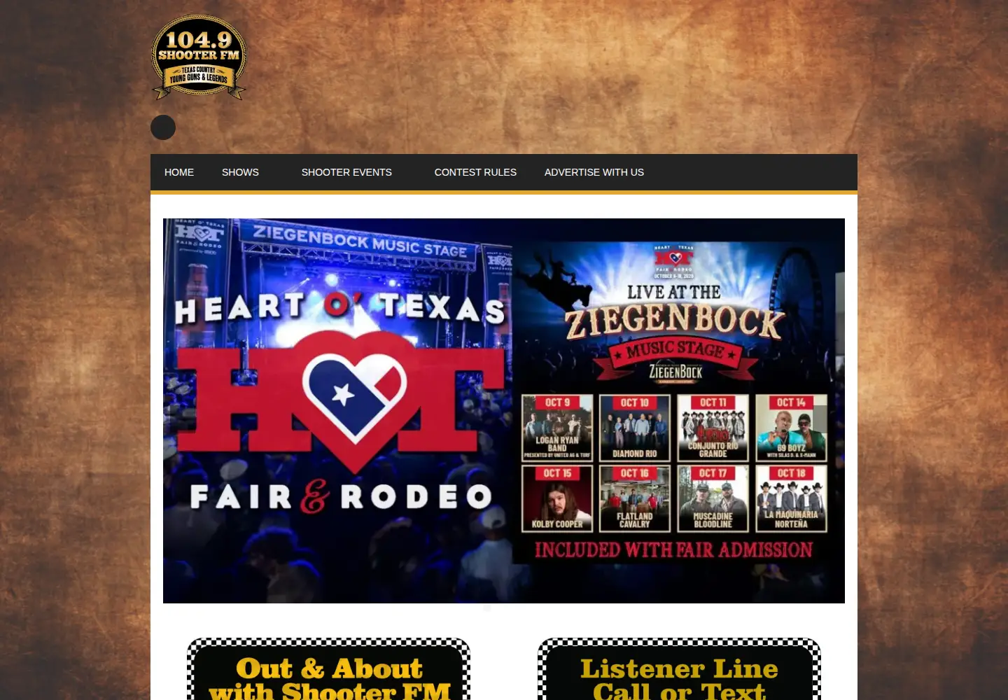 Screenshot of shooterfm.com