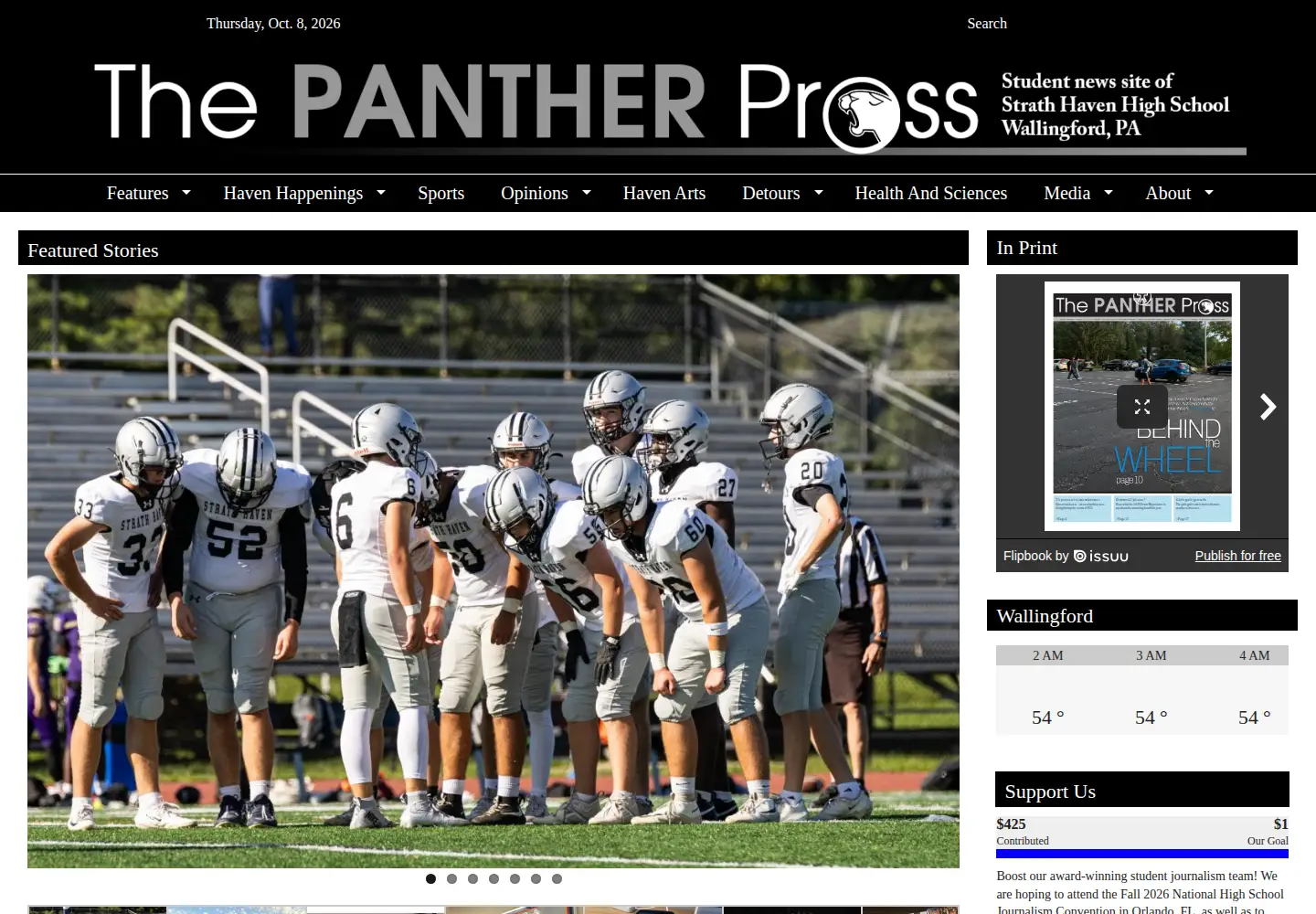 Screenshot of shpantherpress.com