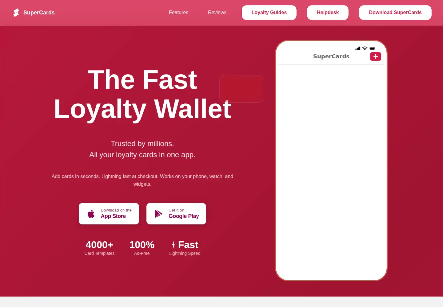 Screenshot of supercardsapp.com