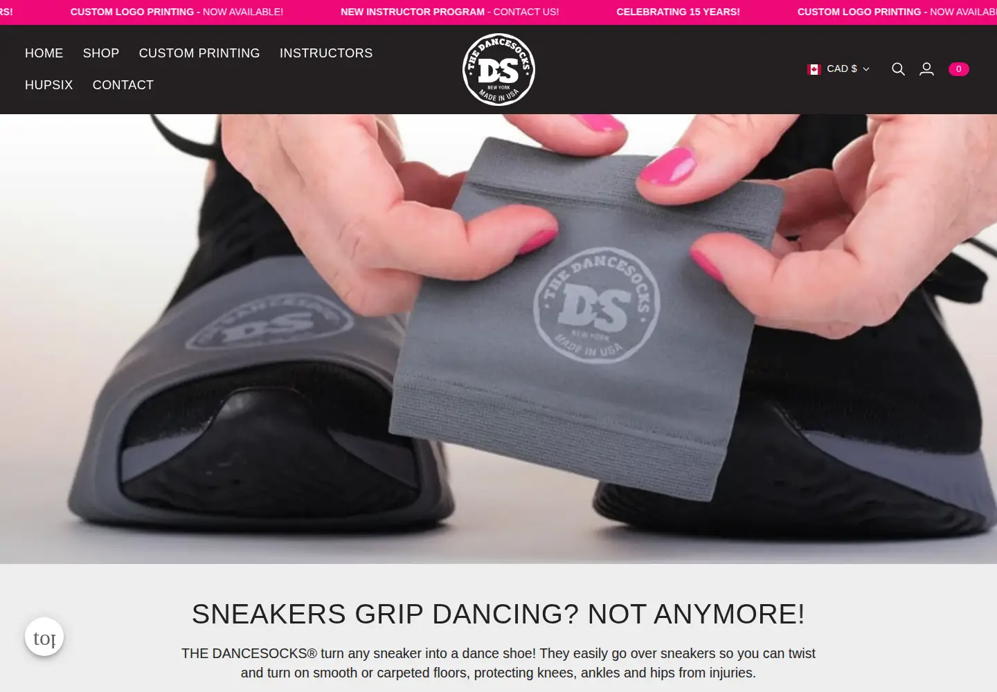 Screenshot of thedancesocks.com