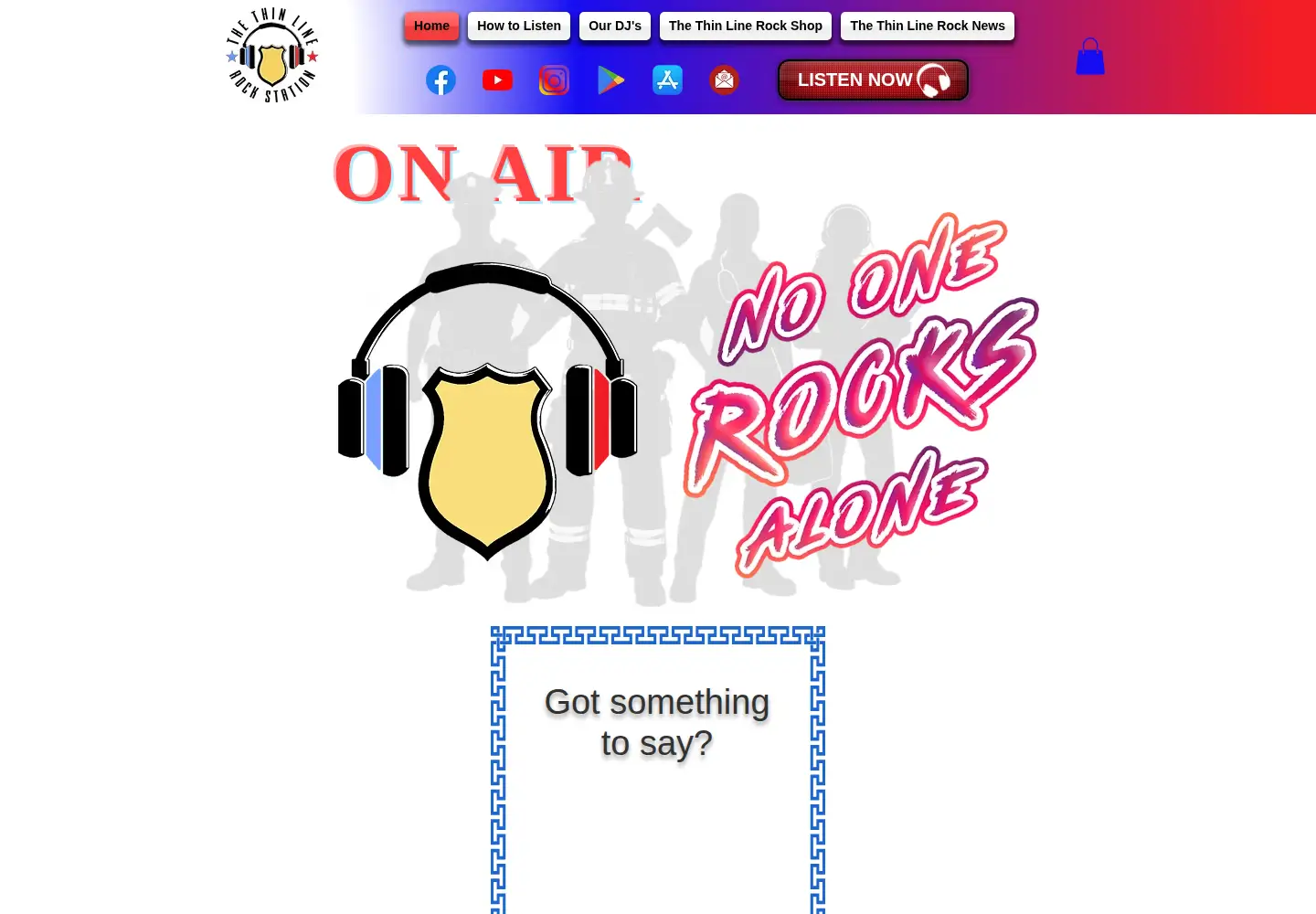 Screenshot of thethinlinerockstation.com