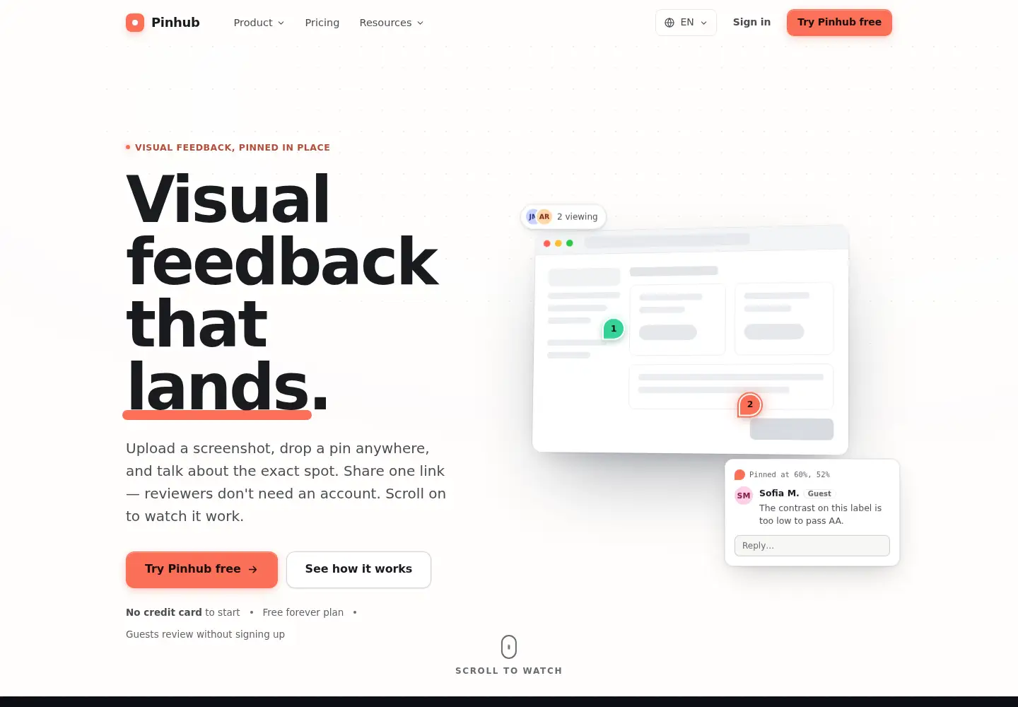Screenshot of usepinhub.com