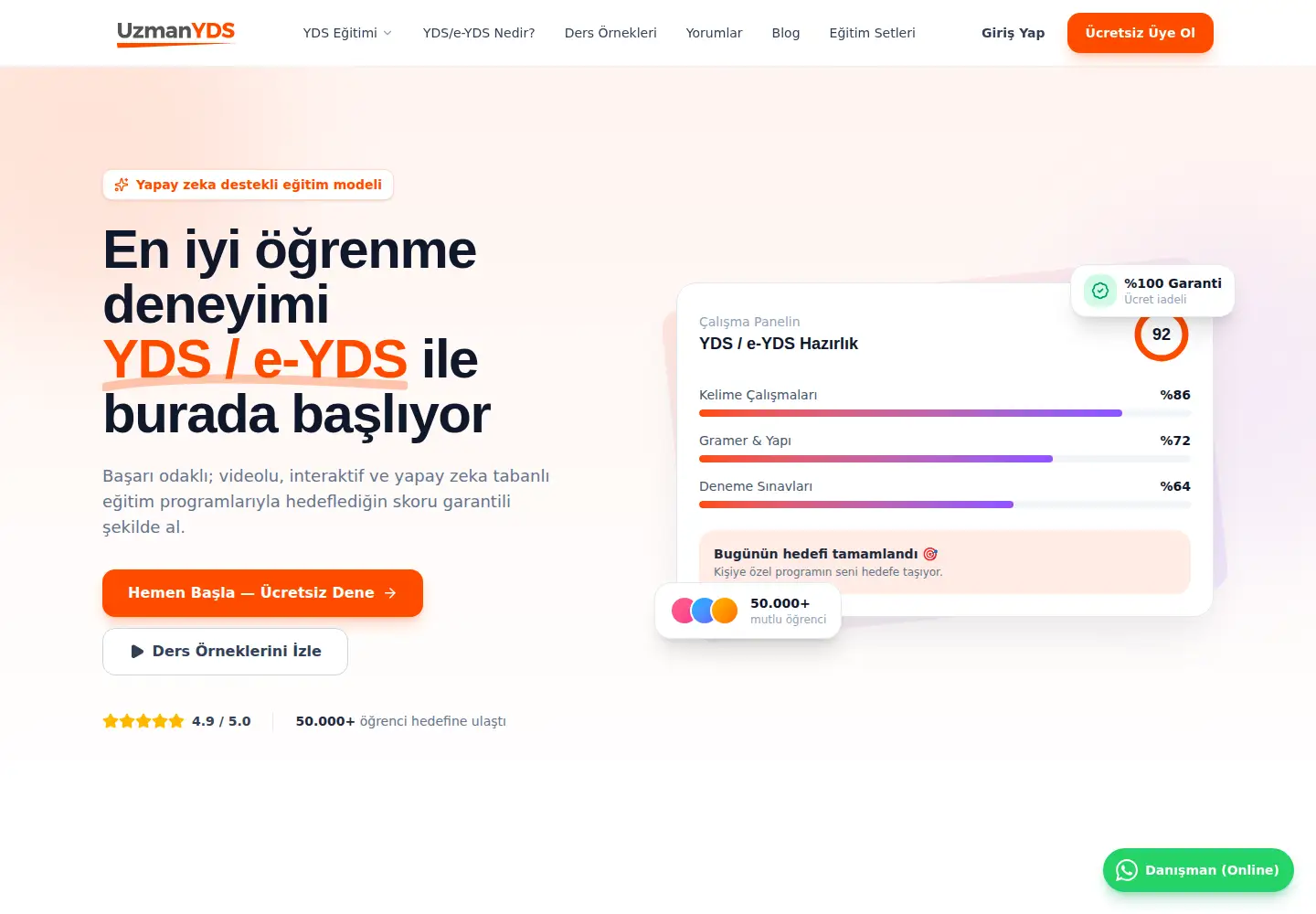 Screenshot of uzmanyds.com