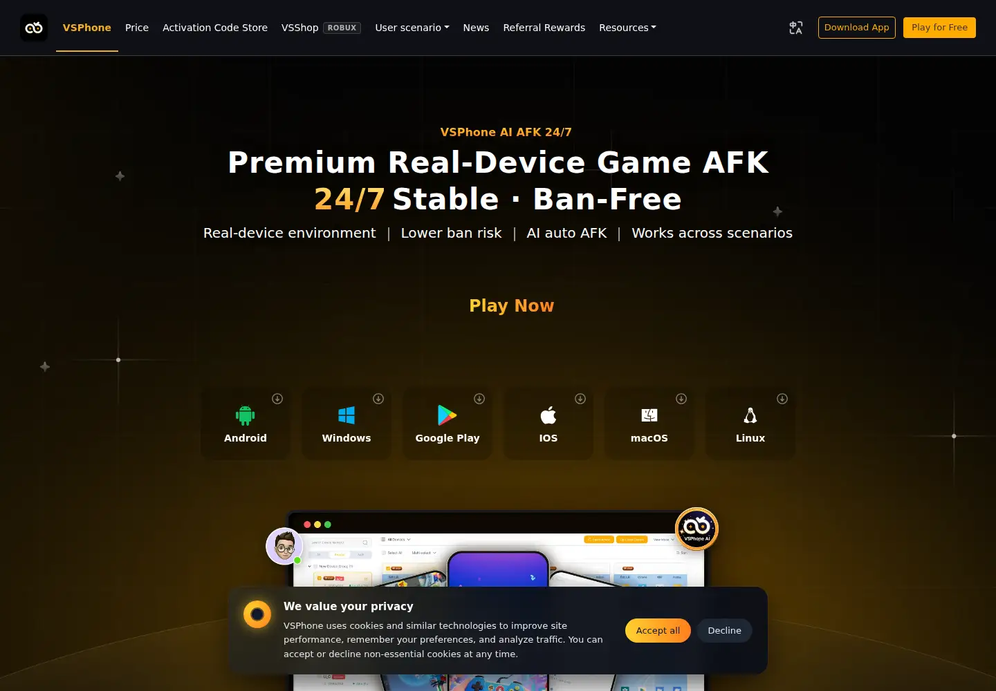 Screenshot of vsphone.com