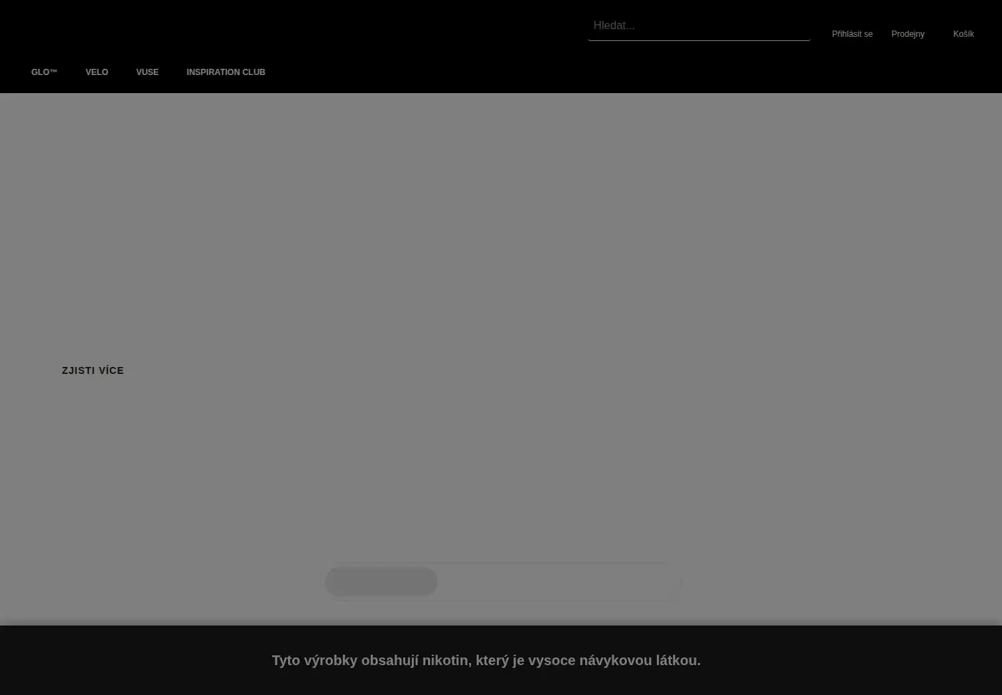 Captured homepage of inspirationstore.cz in the current scan