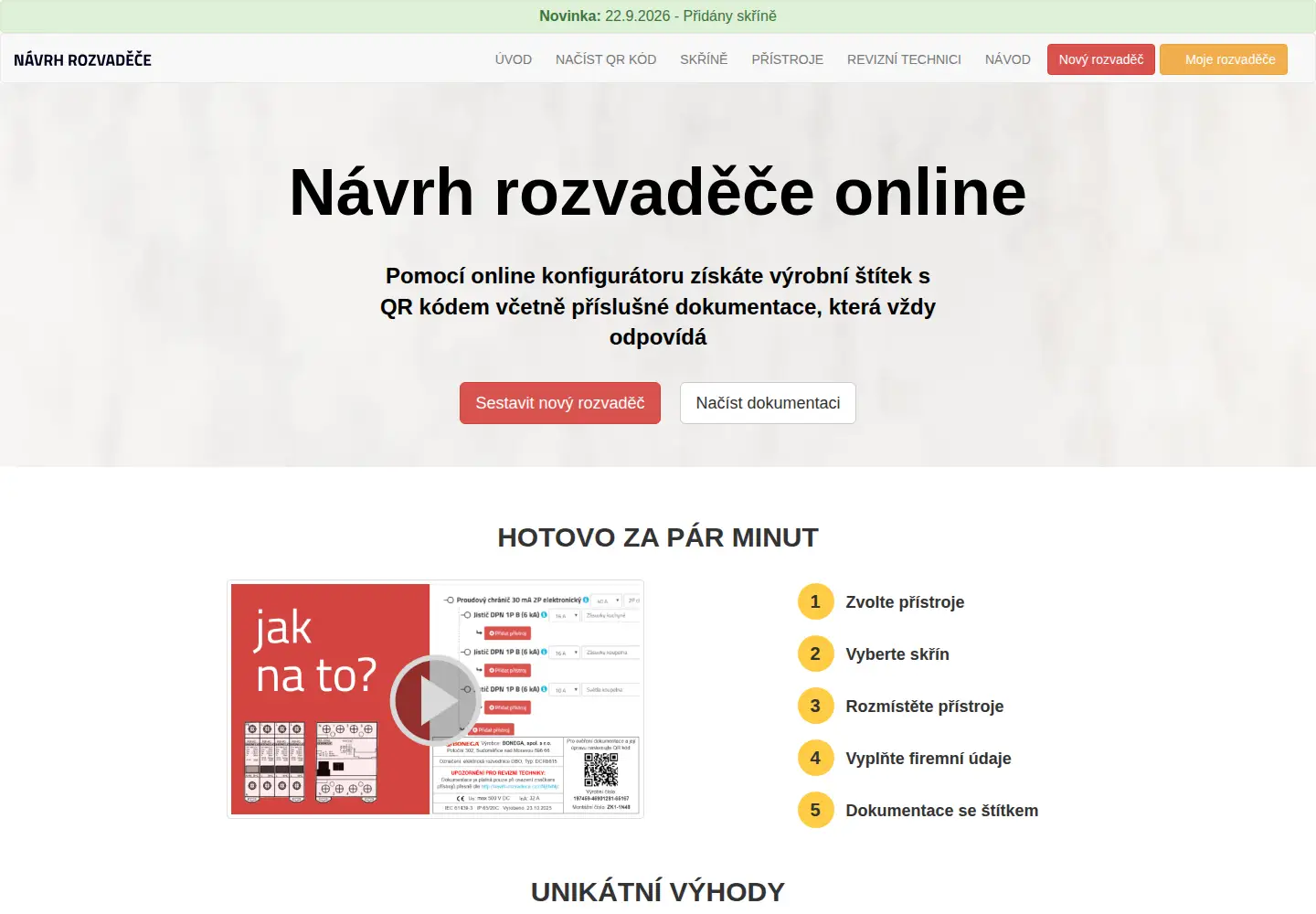Captured homepage of navrh-rozvadece.cz in the current scan