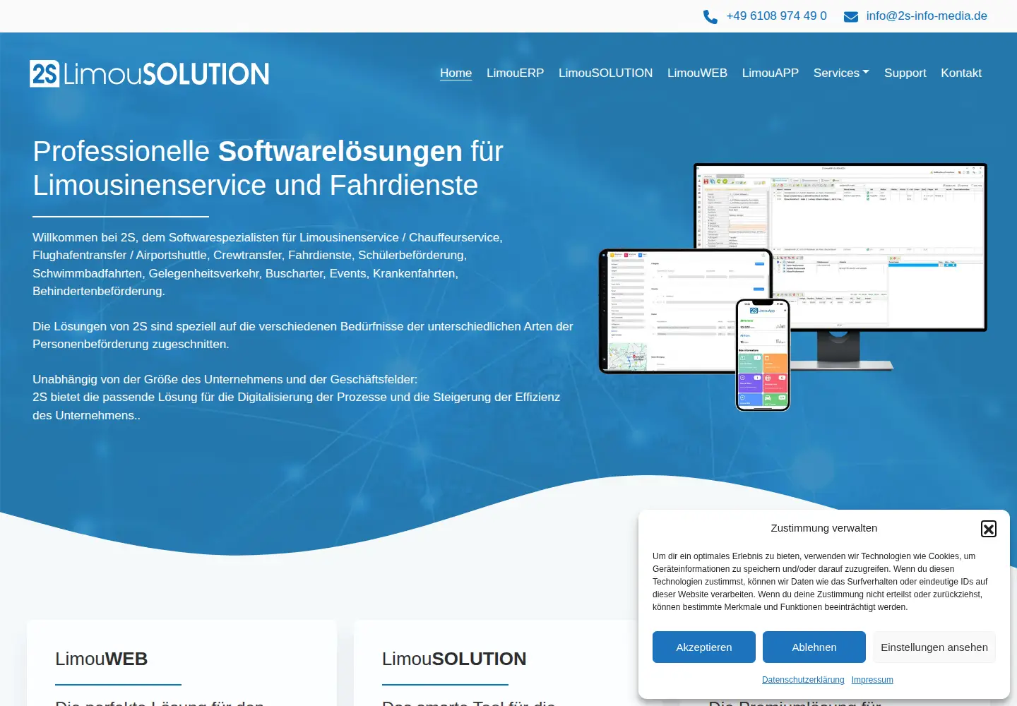 Screenshot of limousolution.de