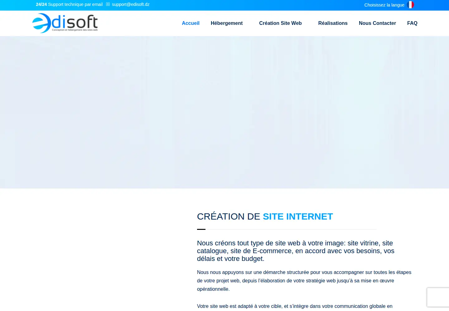 Captured homepage of edisoft.dz in the current scan