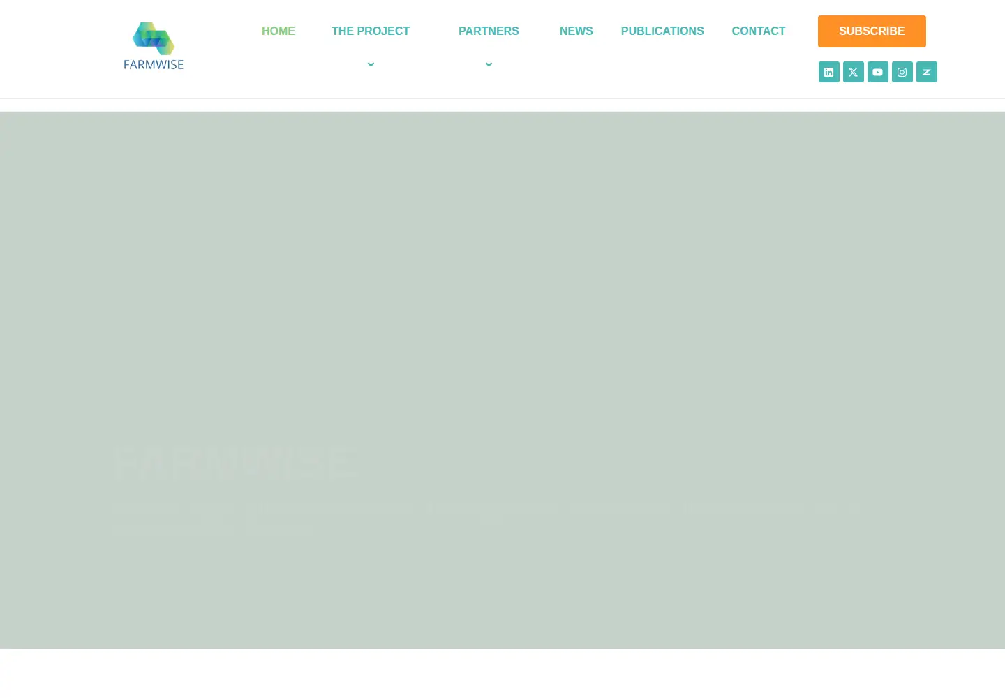 Captured homepage of farmwise-project.eu in the current scan