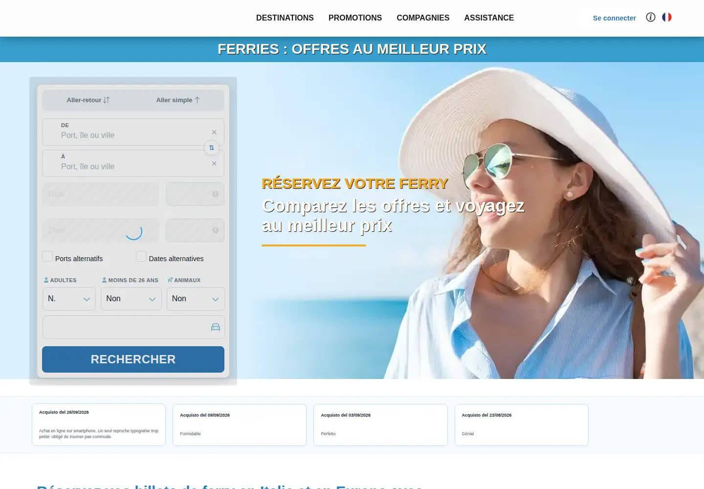 Screenshot of ferriesonline.fr