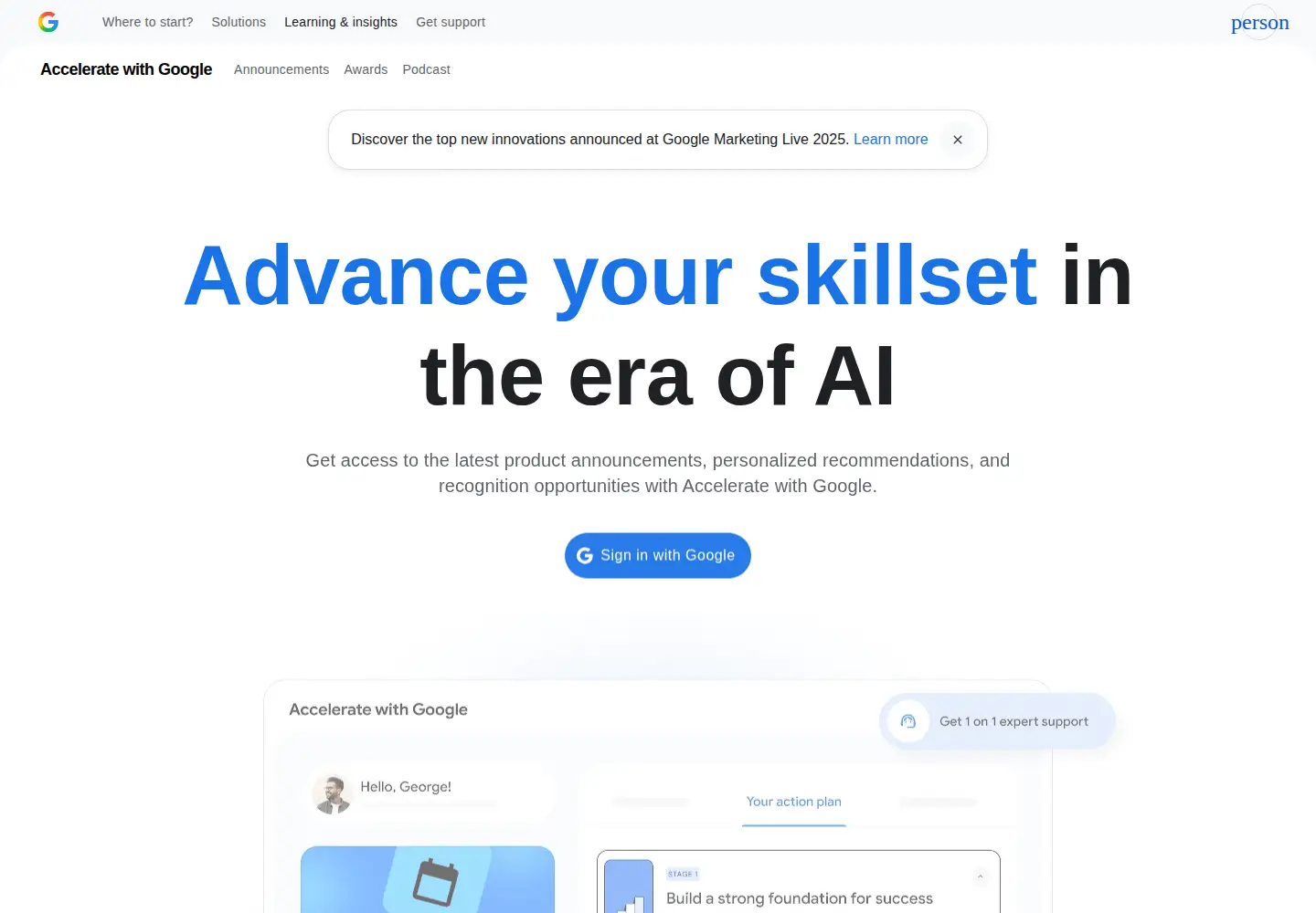 Screenshot of accelerate.google