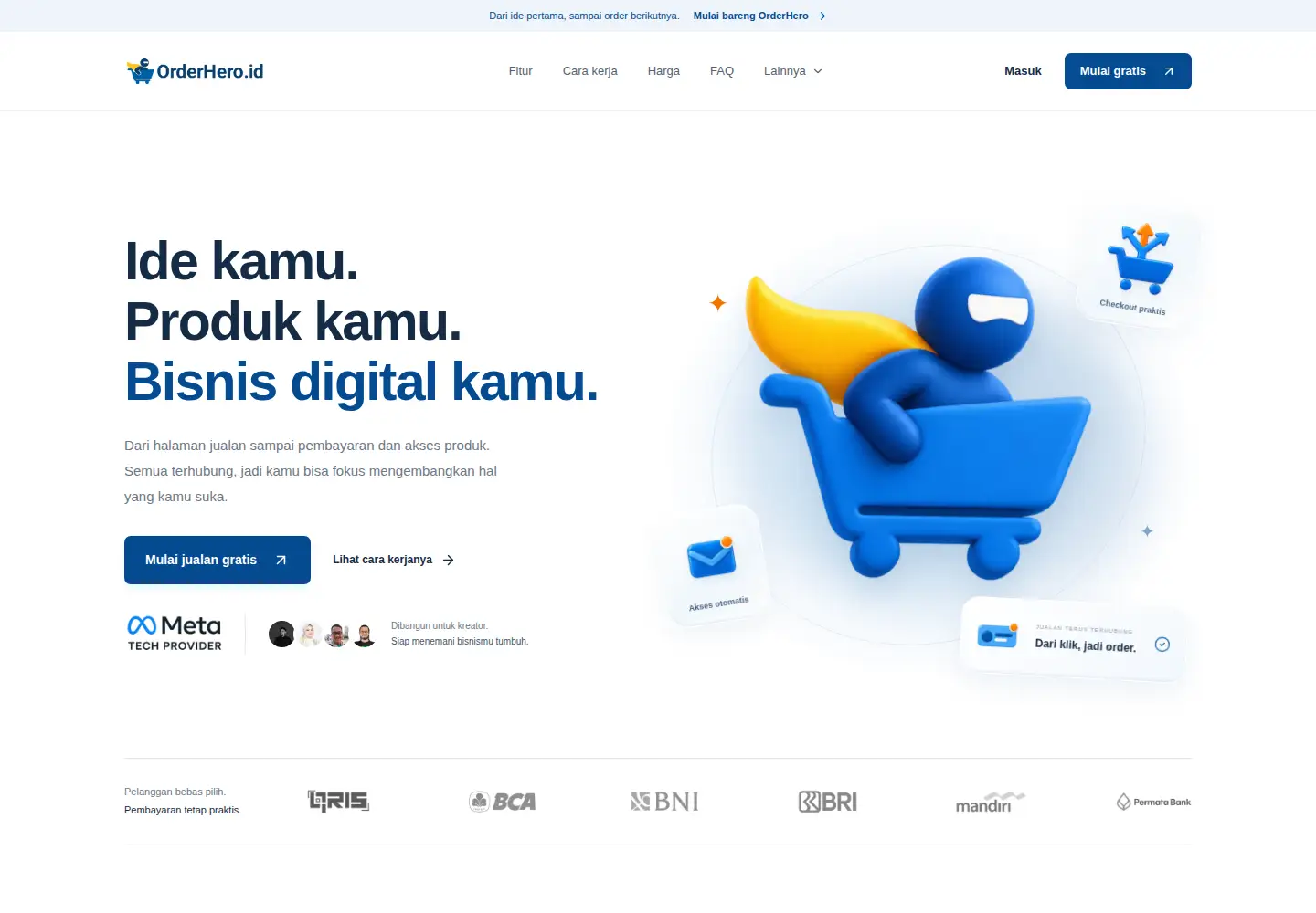 Captured homepage of orderhero.id in the current scan