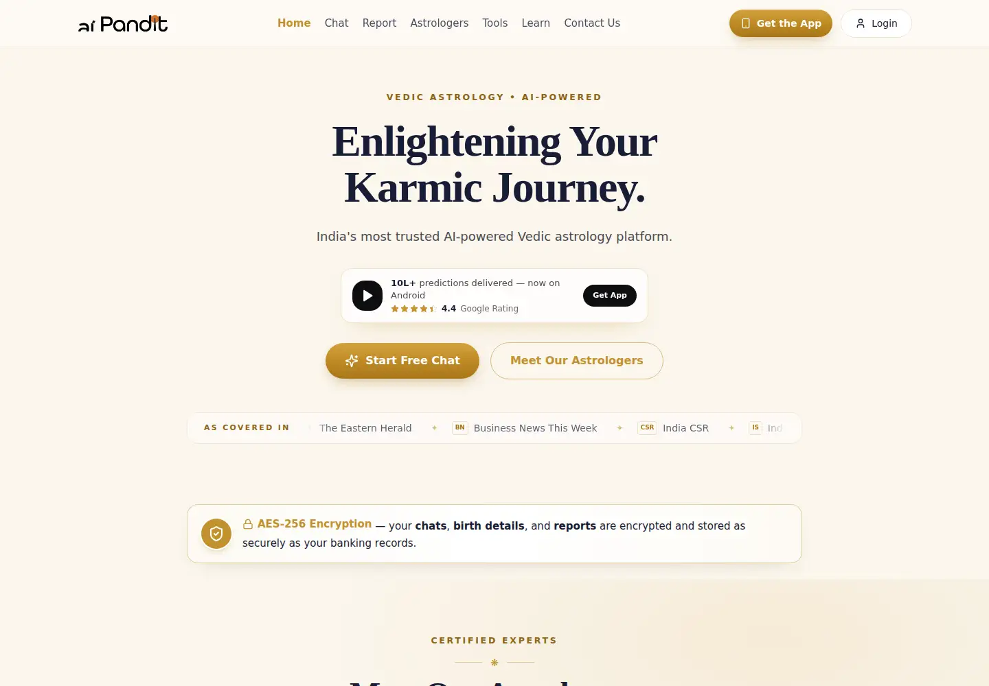 Screenshot of aipandit.co.in