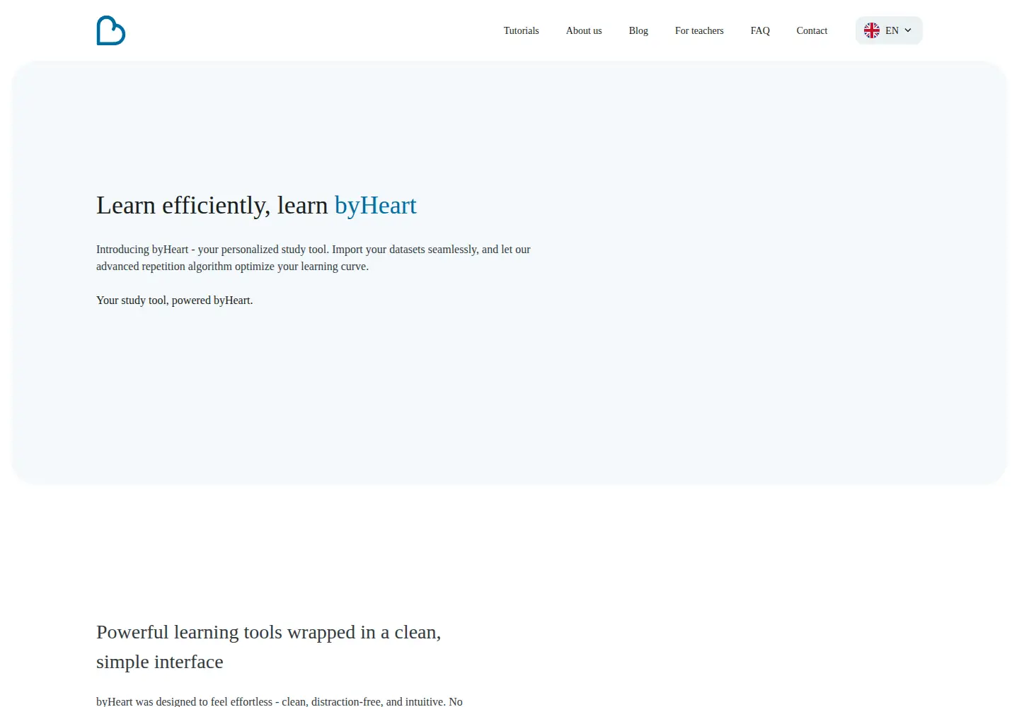 Screenshot of byheart.io