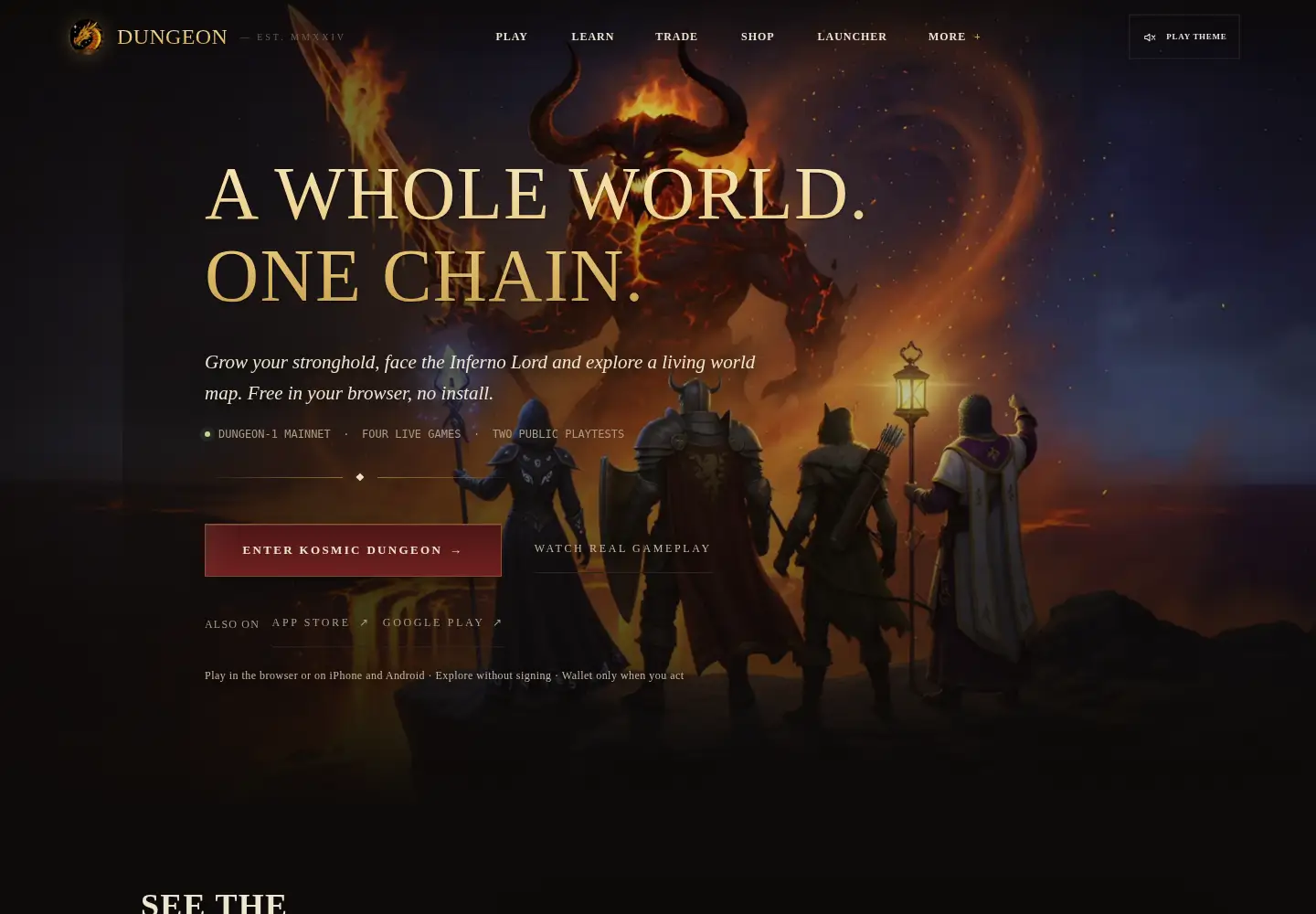Screenshot of dungeongames.io
