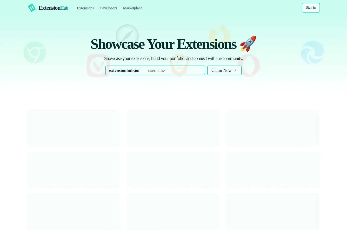Screenshot of extensionhub.io