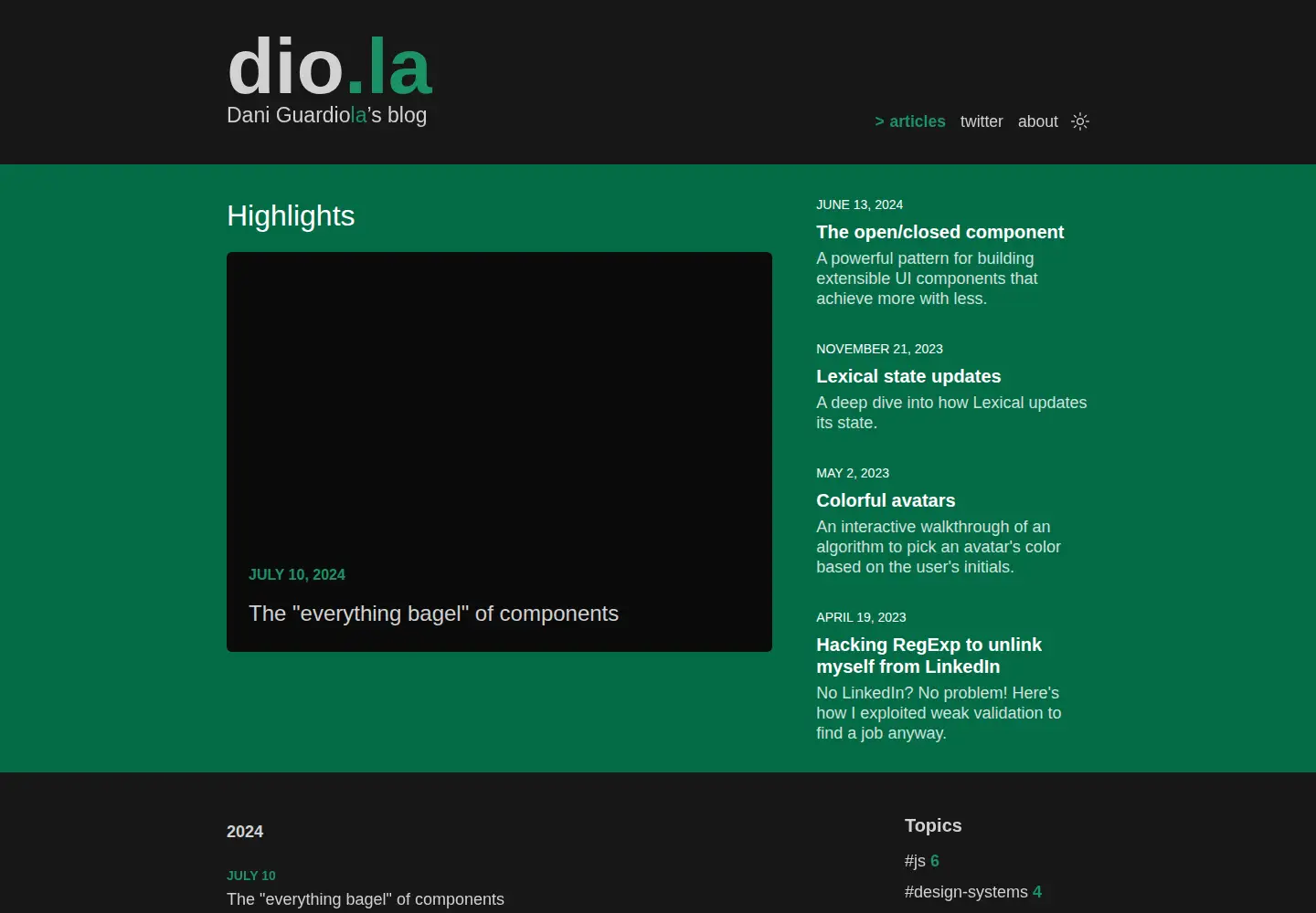 Captured homepage of dio.la in the current scan